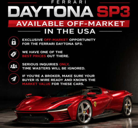 Current Ferrari SP3 - Off Market Auto Exchange